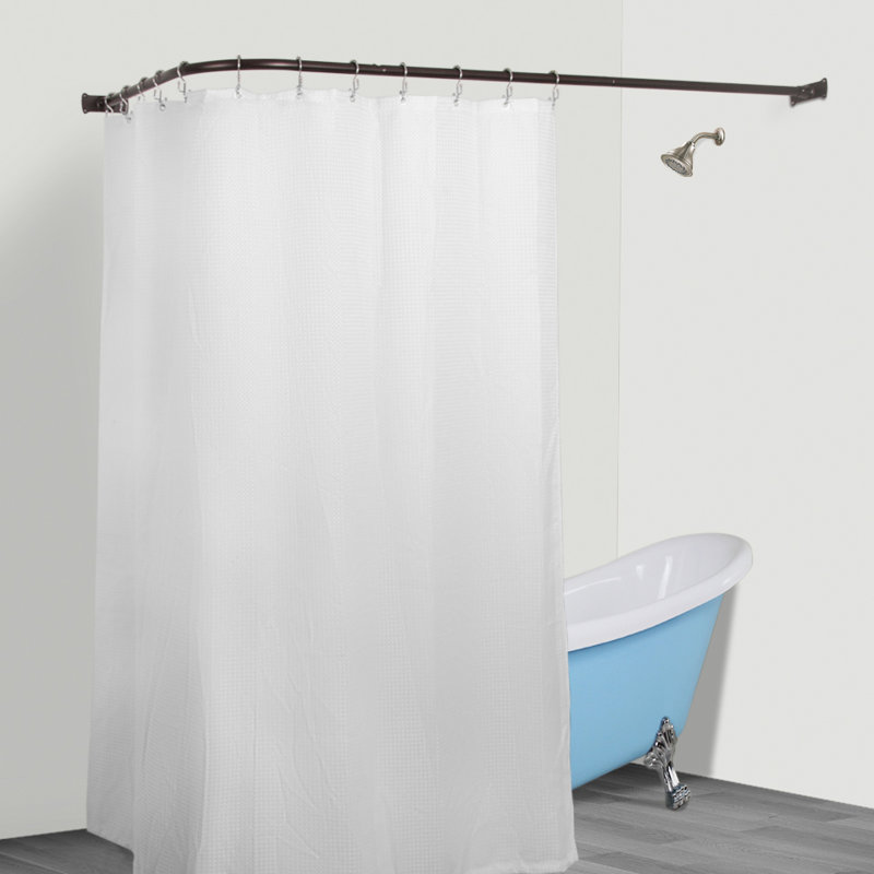 Aluminum Rustproof 66" LShaped Fixed Shower Curtain Rod & Reviews